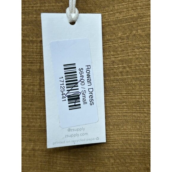 Z Supply Rowan Textured Knit Dress Small Caramel Shift Mini Defined Waist FALL - Picture 8 of 8